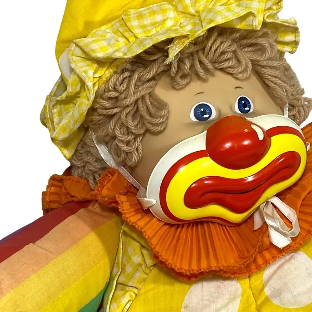 Vintage 1980s Coleco Cabbage Patch Circus Kids Clown Doll Mask Hat Multicolor